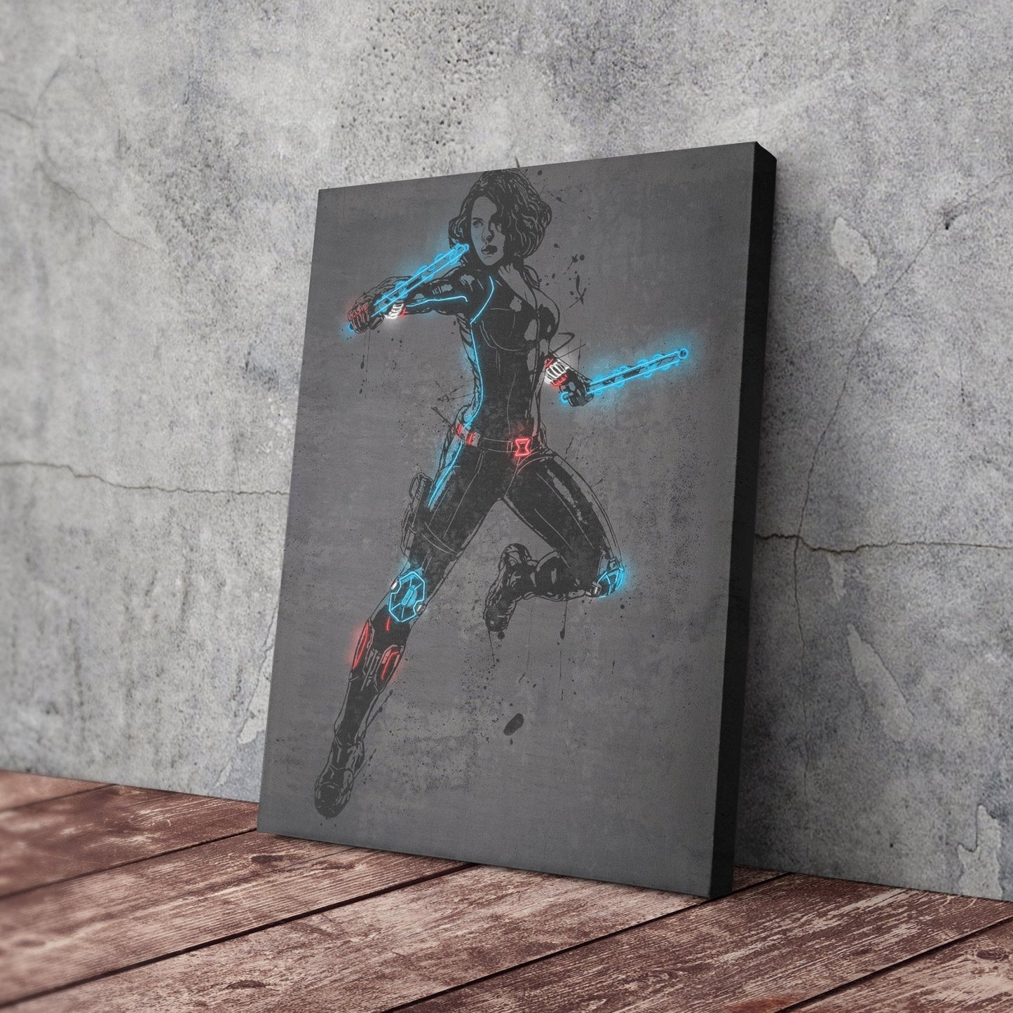 Black Widow Canvas | Marvel Neon Wall Art