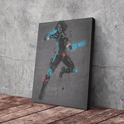 Black Widow Canvas | Marvel Neon Wall Art