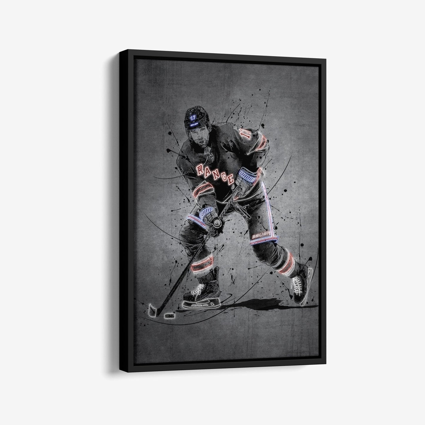 Blake Wheeler Neon Canvas Art | Modern Wall Decor for Rangers Fans