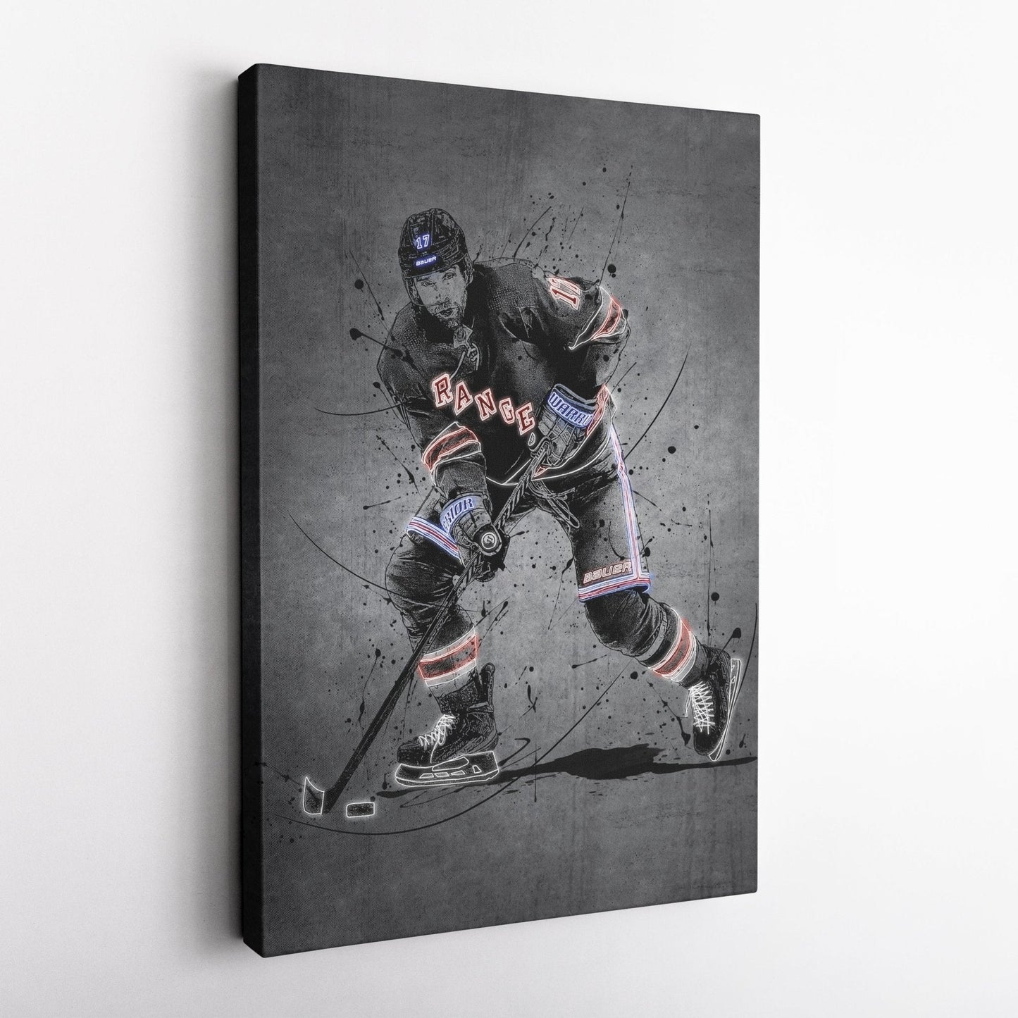 Blake Wheeler Neon Canvas Art | Modern Wall Decor for Rangers Fans
