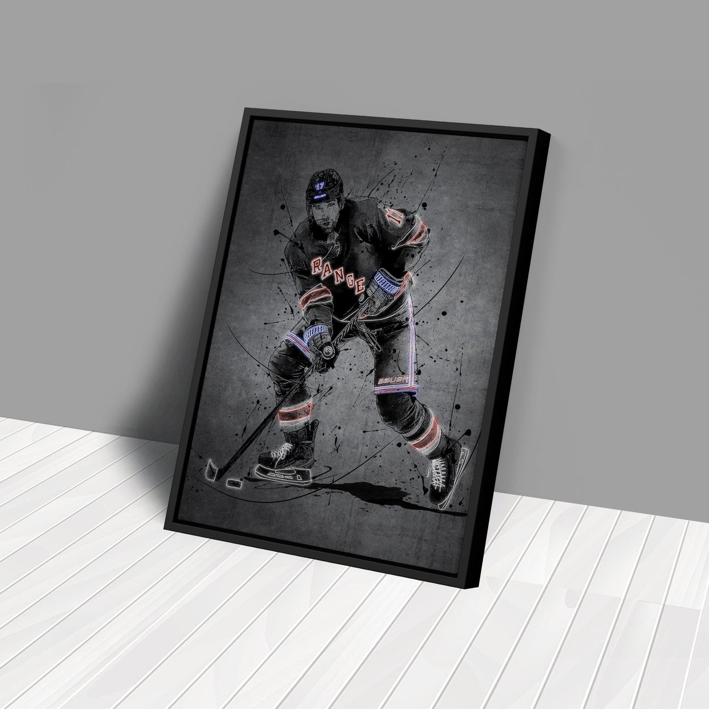 Blake Wheeler Neon Canvas Art | Modern Wall Decor for Rangers Fans