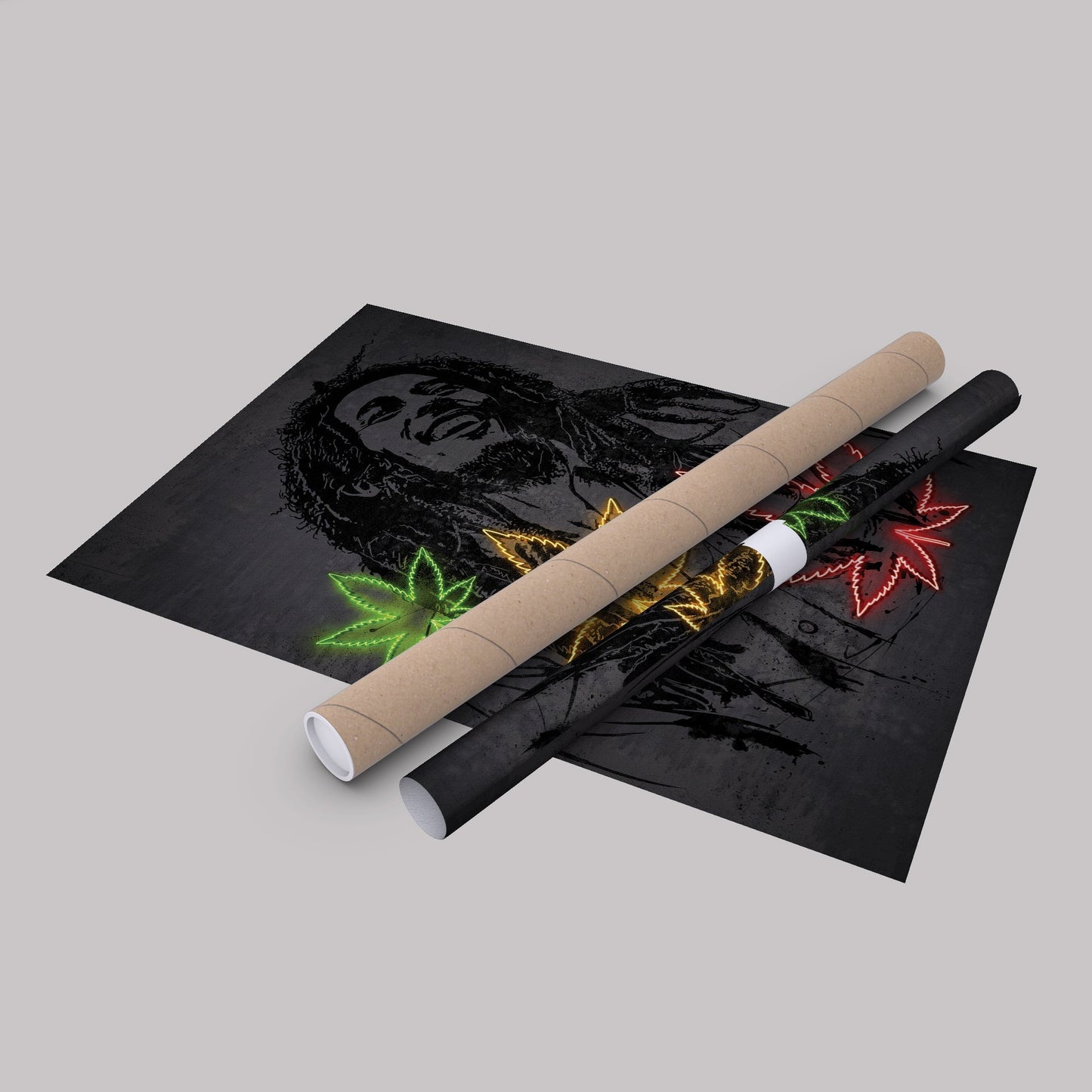 Bob Marley Neon Canvas Art | Music Wall Decor