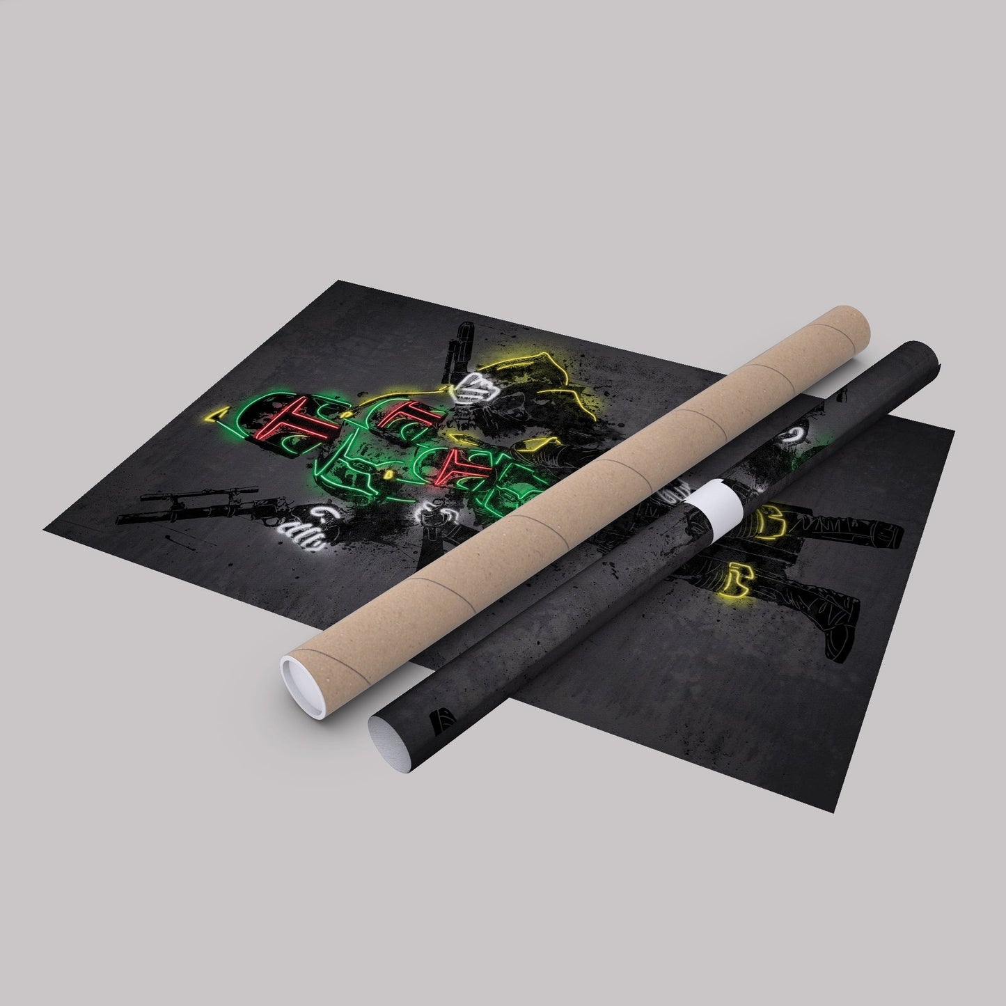 Boba Fett Canvas | Star Wars Neon Wall Art