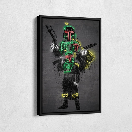 Boba Fett Canvas | Star Wars Neon Wall Art