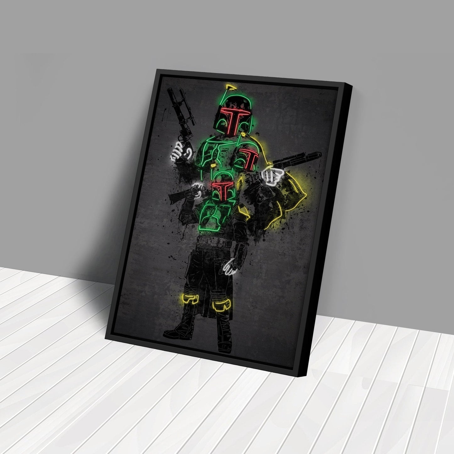 Boba Fett Canvas | Star Wars Neon Wall Art