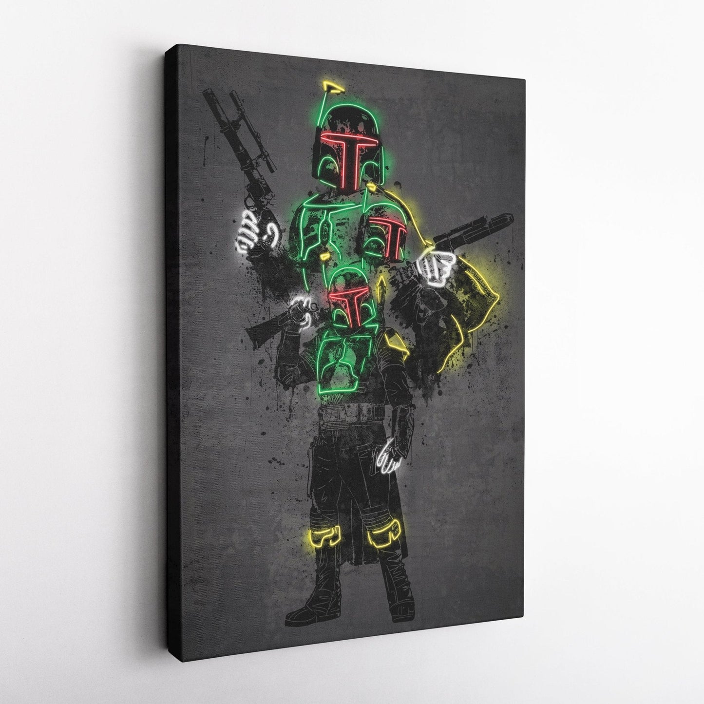 Boba Fett Canvas | Star Wars Neon Wall Art