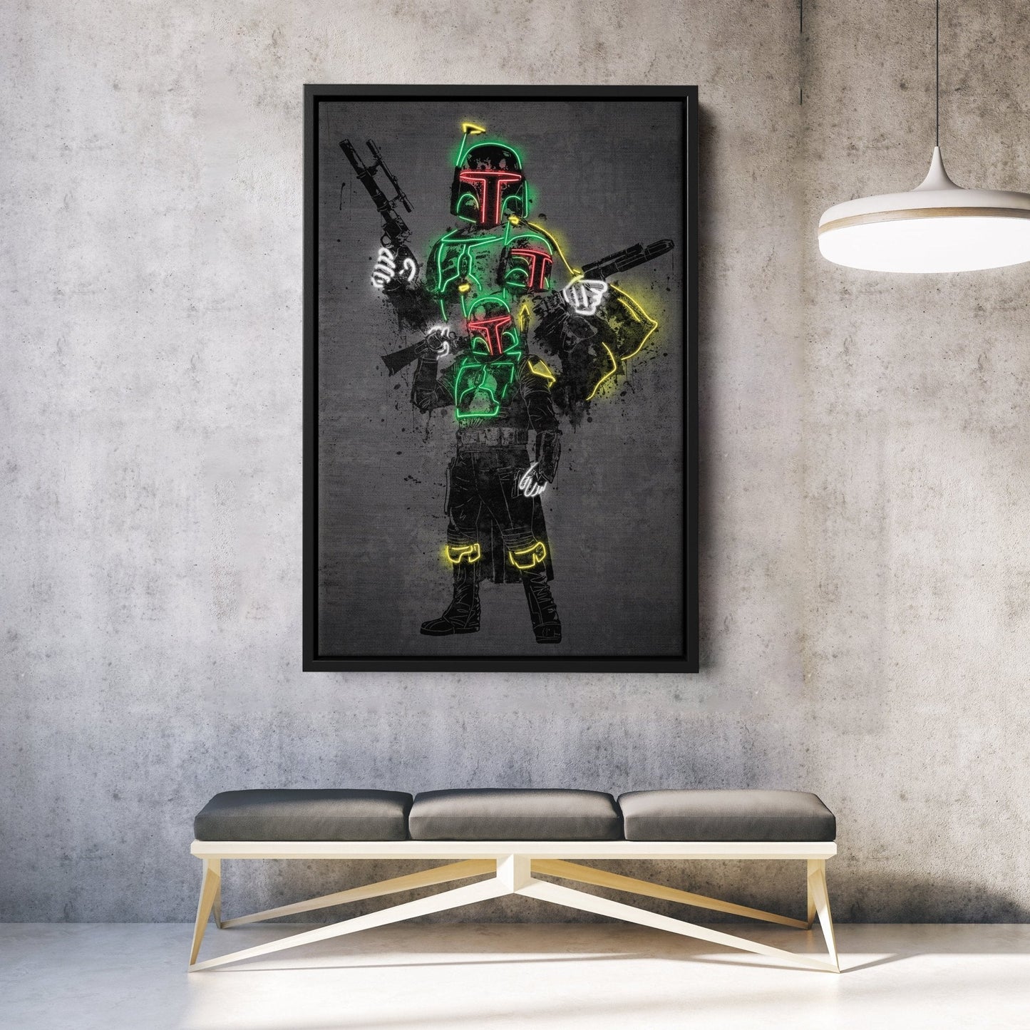 Boba Fett Canvas | Star Wars Neon Wall Art