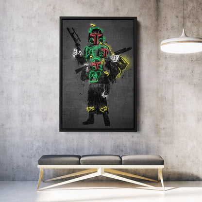 Boba Fett Canvas | Star Wars Neon Wall Art