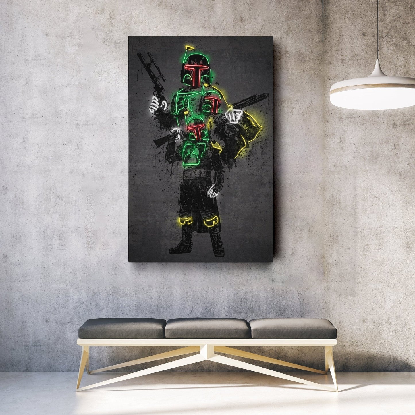 Boba Fett Canvas | Star Wars Neon Wall Art