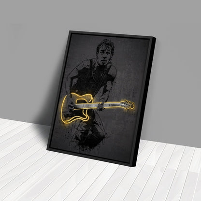 Bruce Springsteen Neon Canvas Art | Music Wall Decor