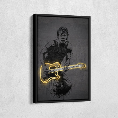 Bruce Springsteen Neon Canvas Art | Music Wall Decor