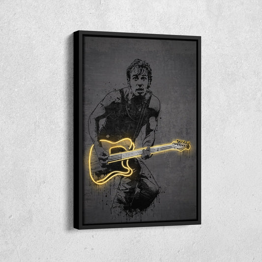 Bruce Springsteen Neon Canvas Art | Music Wall Decor