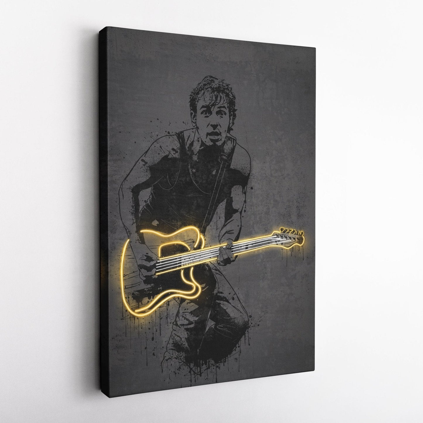 Bruce Springsteen Neon Canvas Art | Music Wall Decor