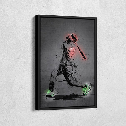 Bryce Harper Neon Canvas Art | Modern Wall Decor for Phillies Fans