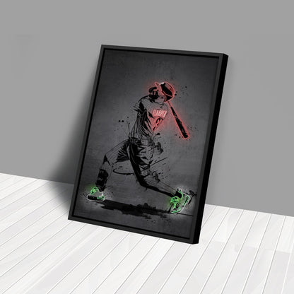 Bryce Harper Neon Canvas Art | Modern Wall Decor for Phillies Fans