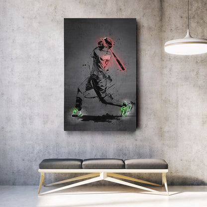 Bryce Harper Neon Canvas Art | Modern Wall Decor for Phillies Fans