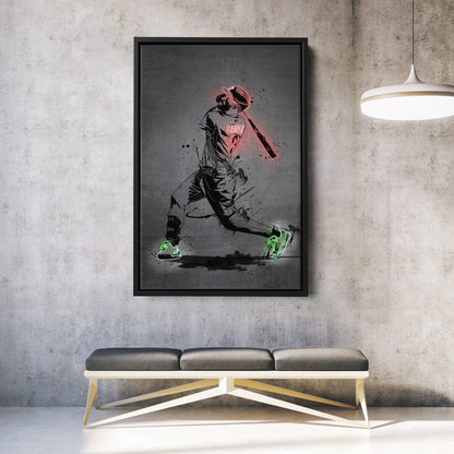 Bryce Harper Neon Canvas Art | Modern Wall Decor for Phillies Fans