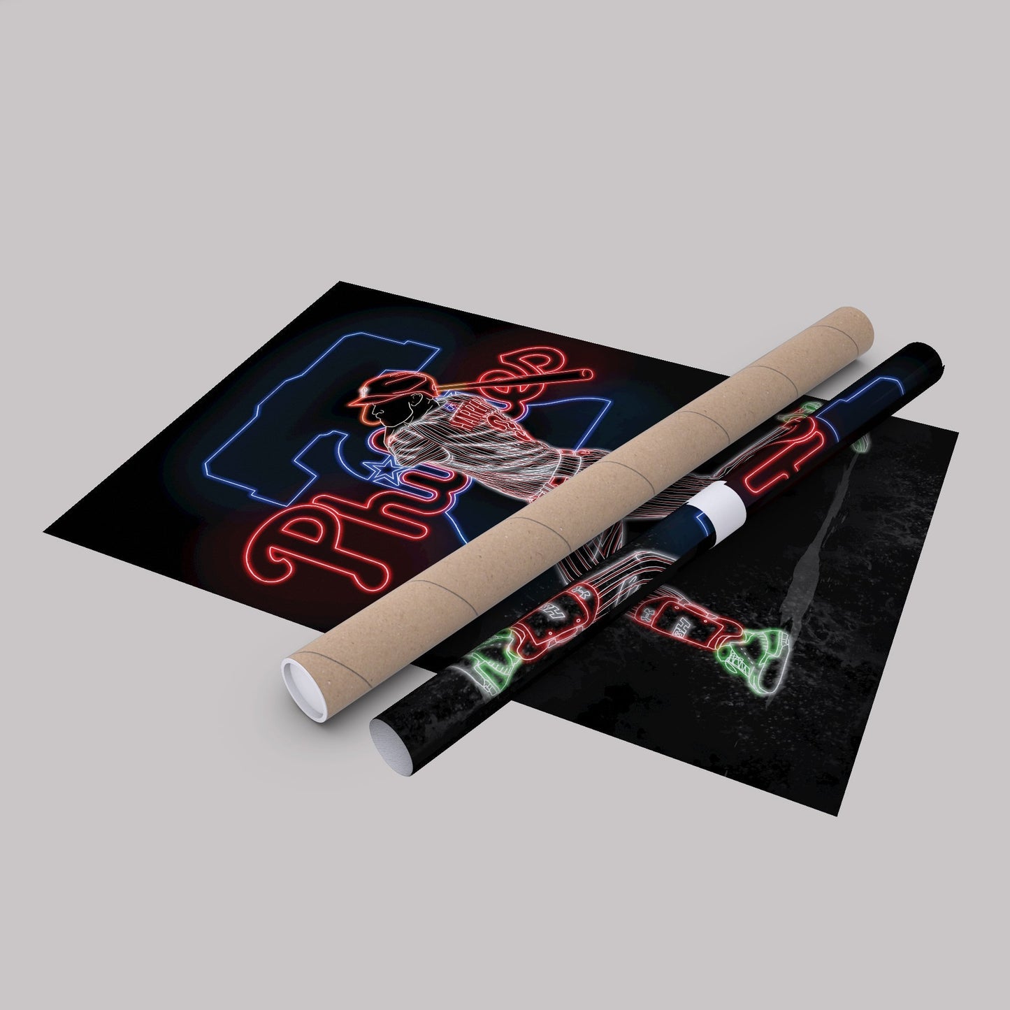 Bryce Harper Neon Canvas Art | Phillies Wall Decor