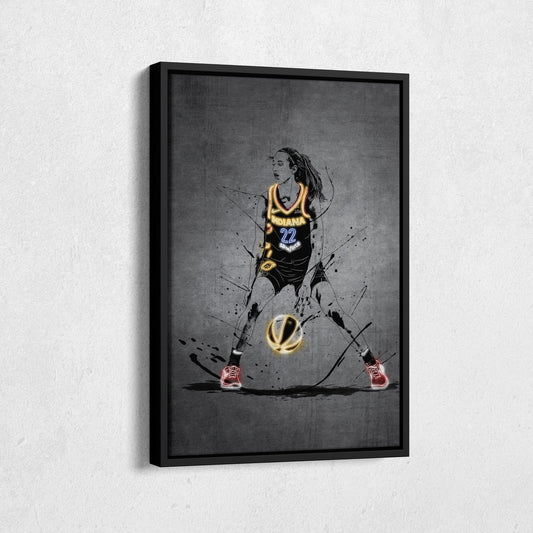 Caitlin Clark Neon Canvas Art | Modern Wall Decor for Fever Fans