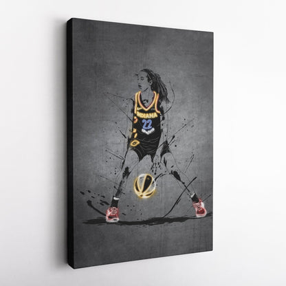 Caitlin Clark Neon Canvas Art | Modern Wall Decor for Fever Fans