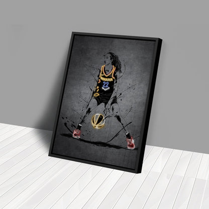 Caitlin Clark Neon Canvas Art | Modern Wall Decor for Fever Fans