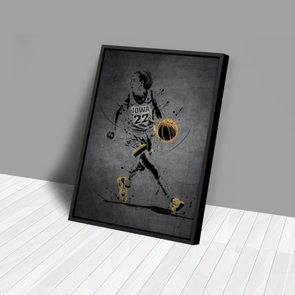 Caitlin Clark Neon Canvas Art | Modern Wall Decor for Hawkeyes Fans