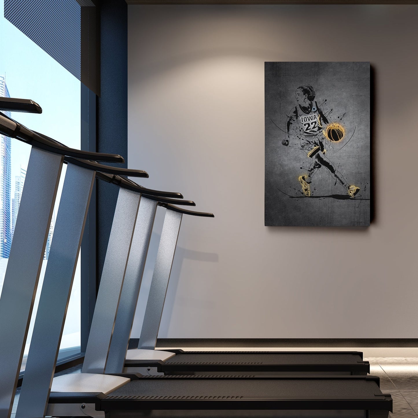 Caitlin Clark Neon Canvas Art | Modern Wall Decor for Hawkeyes Fans