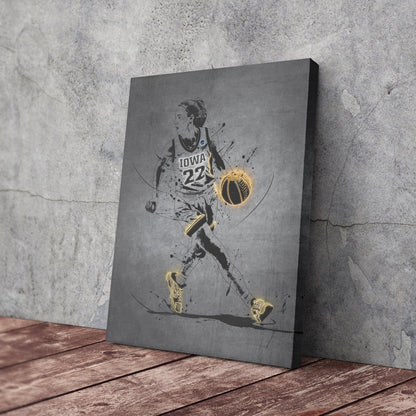 Caitlin Clark Neon Canvas Art | Modern Wall Decor for Hawkeyes Fans