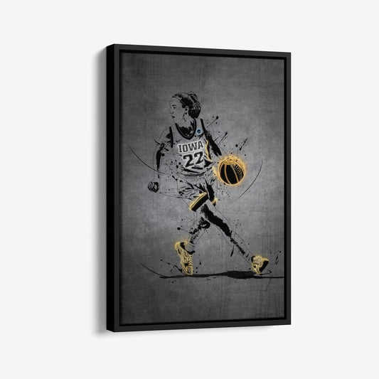 Caitlin Clark Neon Canvas Art | Modern Wall Decor for Hawkeyes Fans