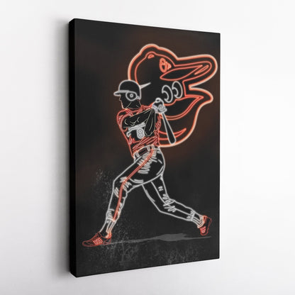 Cal Ripken Jr. Neon Canvas Art | Orioles Wall Decor