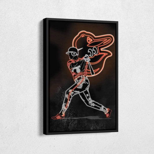 Cal Ripken Jr. Neon Canvas Art | Orioles Wall Decor