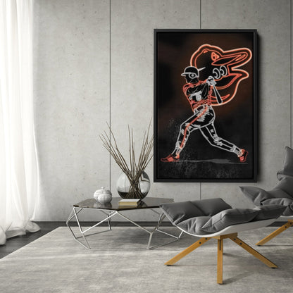 Cal Ripken Jr. Neon Canvas Art | Orioles Wall Decor