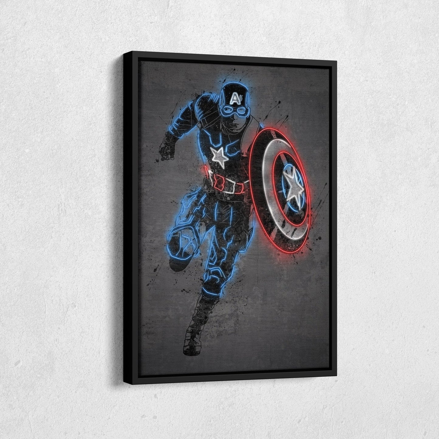 Captain America Canvas | Marvel Neon Wall Art