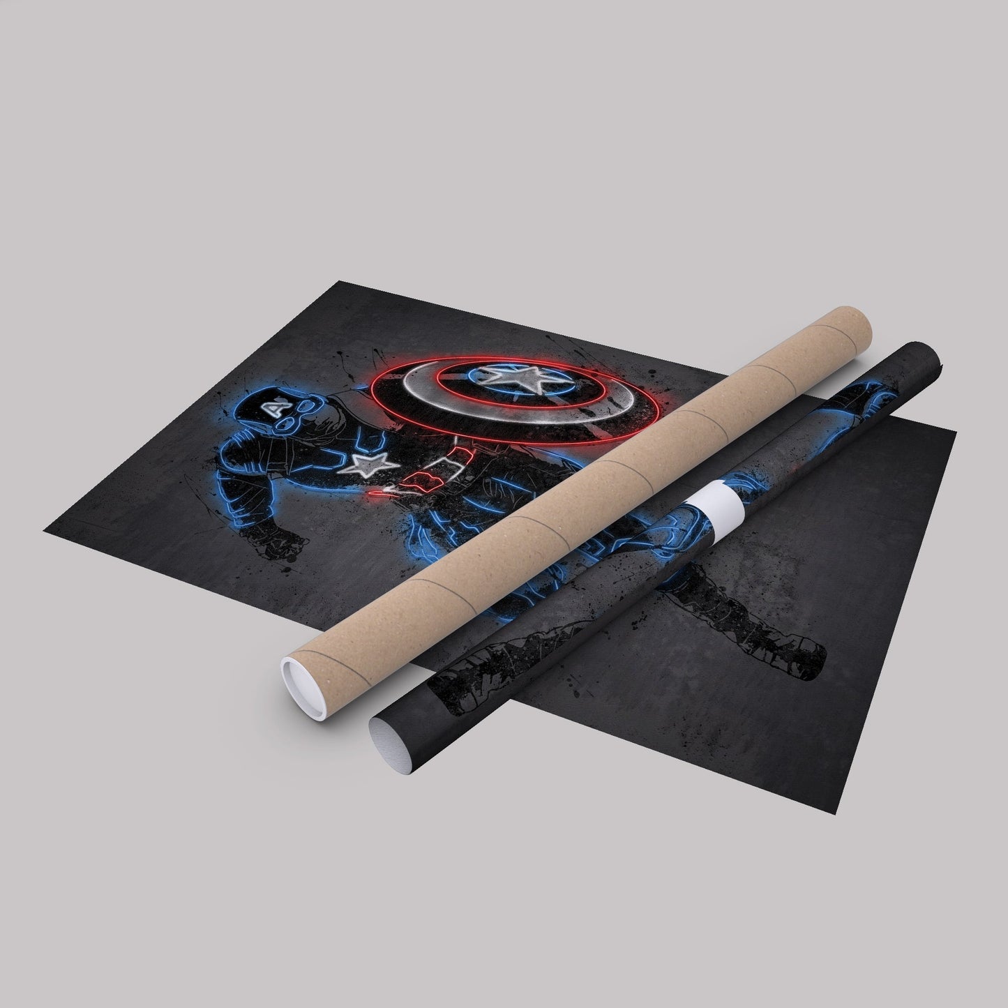Captain America Canvas | Marvel Neon Wall Art