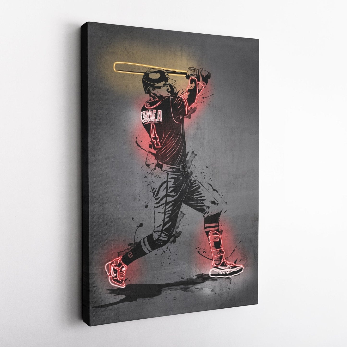 Carlos Correa Neon Canvas Art | Modern Wall Decor for Twins Fans
