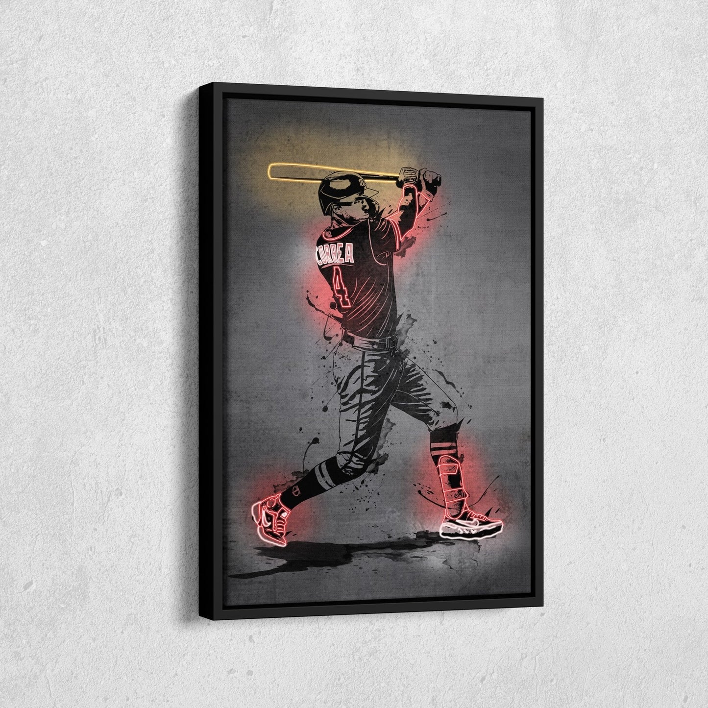 Carlos Correa Neon Canvas Art | Modern Wall Decor for Twins Fans