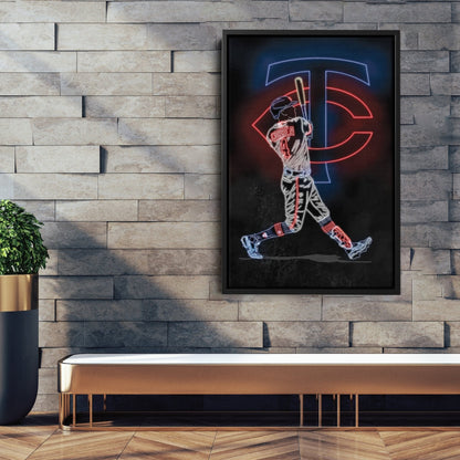 Carlos Correa Neon Canvas Art | Twins Wall Decor