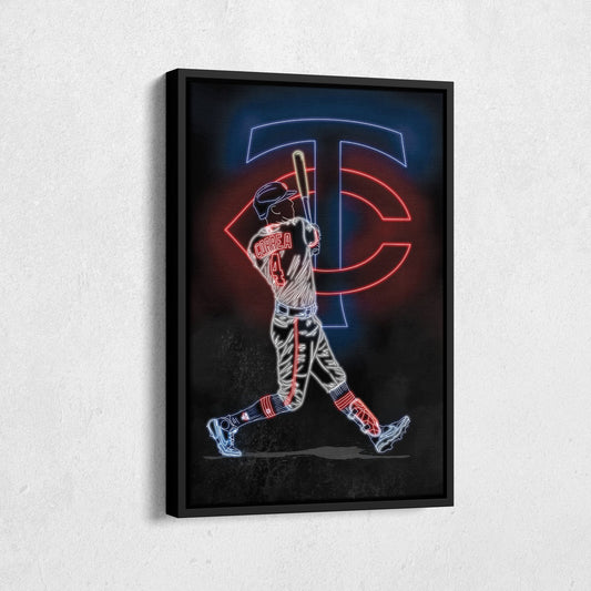 Carlos Correa Neon Canvas Art | Twins Wall Decor
