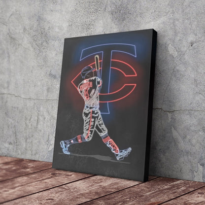 Carlos Correa Neon Canvas Art | Twins Wall Decor