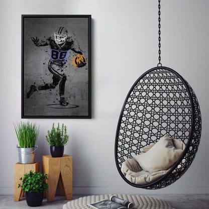 CeeDee Lamb Neon Canvas Art | Modern Wall Decor for Cowboys Fans