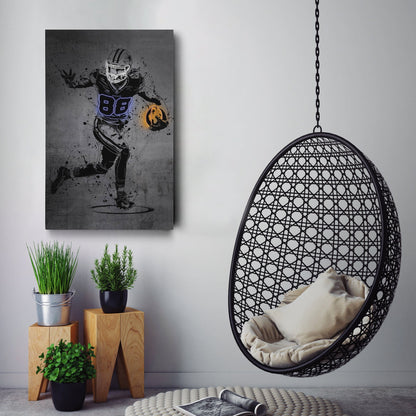 CeeDee Lamb Neon Canvas Art | Modern Wall Decor for Cowboys Fans