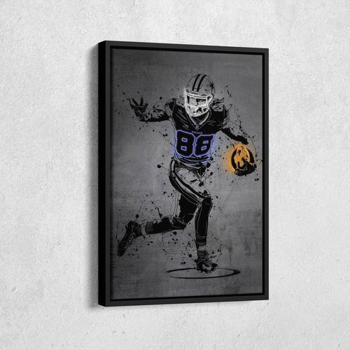 CeeDee Lamb Neon Canvas Art | Modern Wall Decor for Cowboys Fans