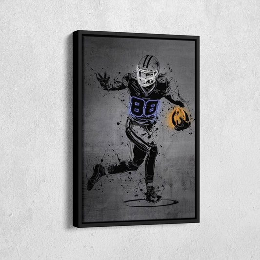 CeeDee Lamb Neon Canvas Art | Modern Wall Decor for Cowboys Fans