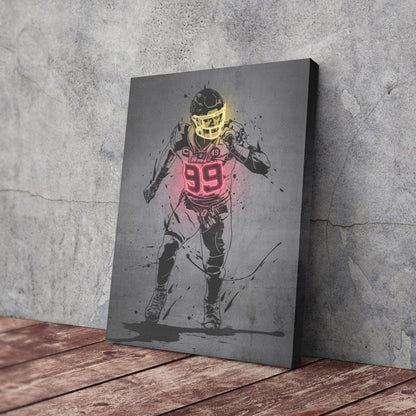 Chase Young Neon Canvas Art | Modern Wall Decor for Commanders Fans
