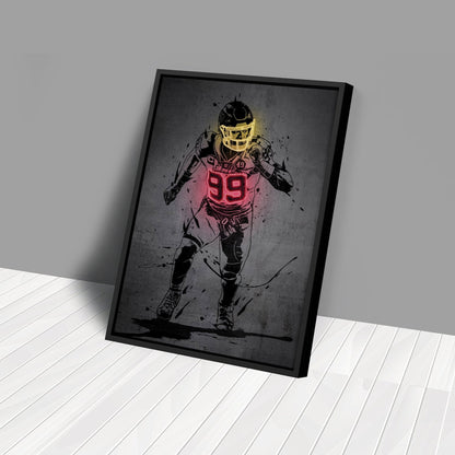 Chase Young Neon Canvas Art | Modern Wall Decor for Commanders Fans