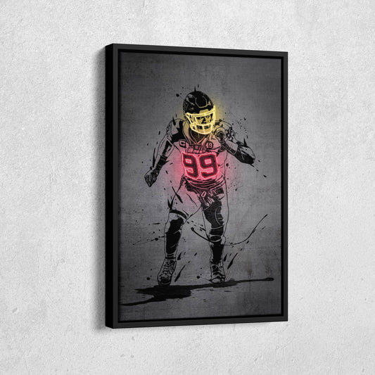 Chase Young Neon Canvas Art | Modern Wall Decor for Commanders Fans