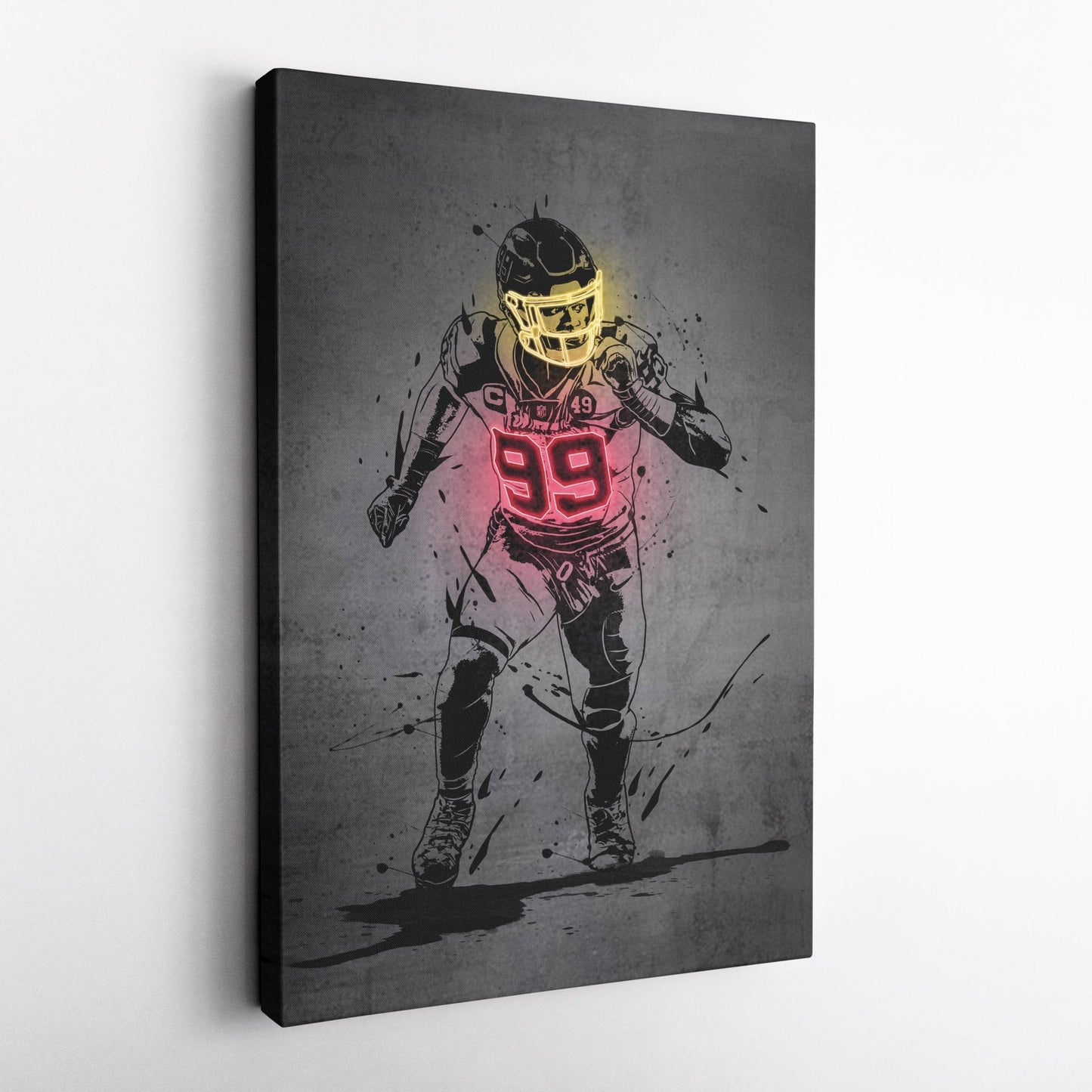 Chase Young Neon Canvas Art | Modern Wall Decor for Commanders Fans