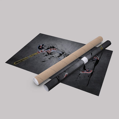 Chipper Jones Neon Canvas Art | Modern Wall Decor for Braves Fans