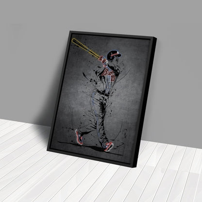 Chipper Jones Neon Canvas Art | Modern Wall Decor for Braves Fans