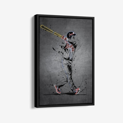 Chipper Jones Neon Canvas Art | Modern Wall Decor for Braves Fans
